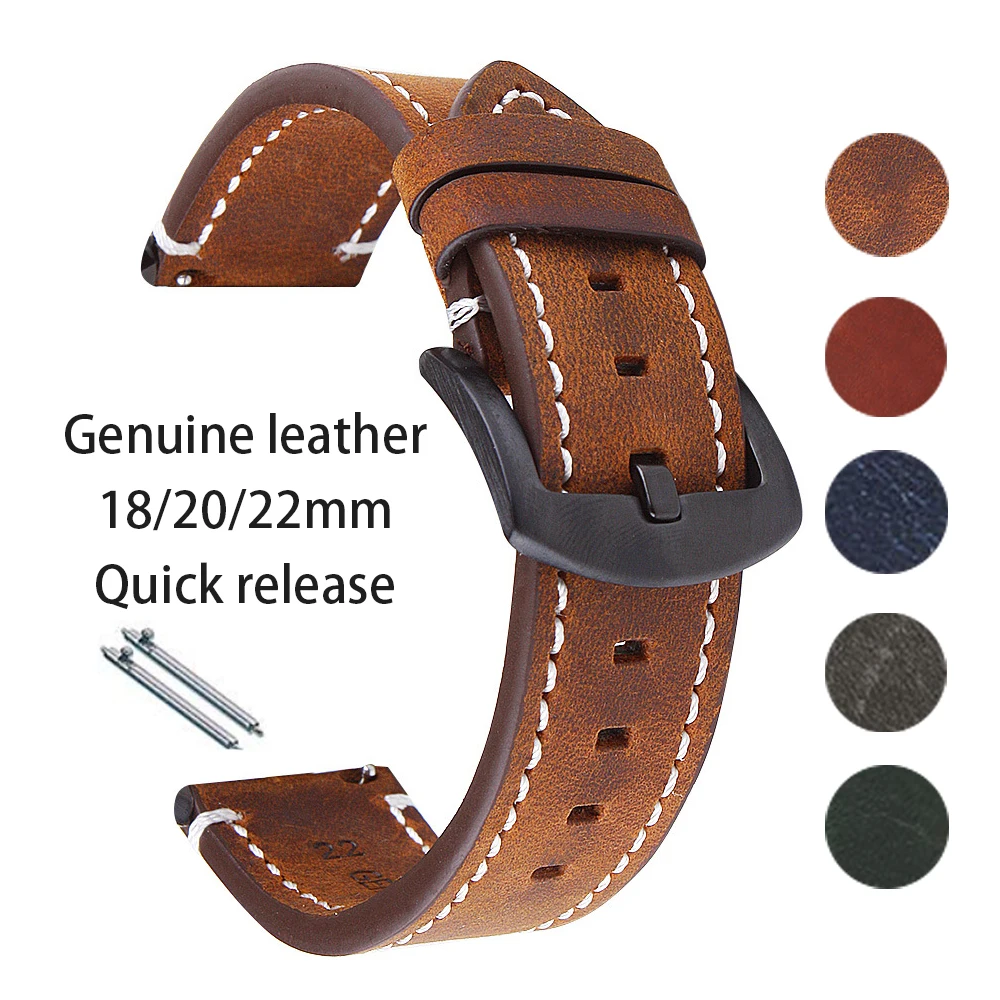 Seiko Watches Smartwatch - Prawdziwa skóra Retro pasek do zegarka