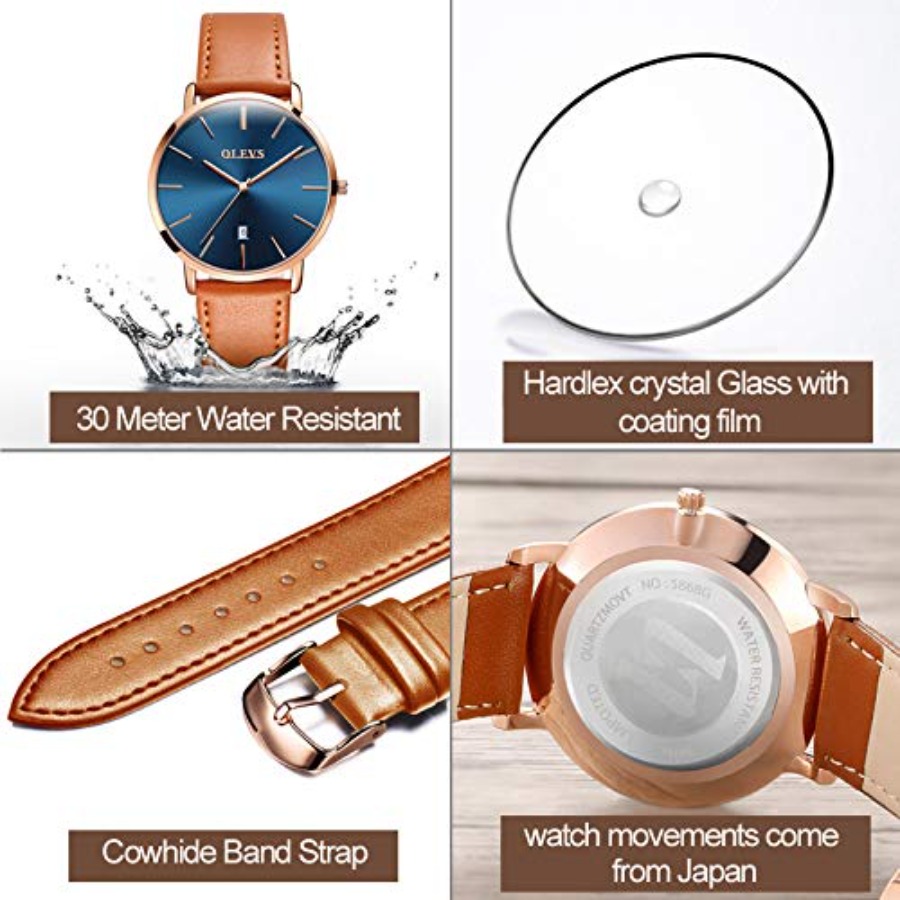Zegarki męskie OLEVS, skórzane – Smartwatch Digital Watches For Men recenzja i cena
